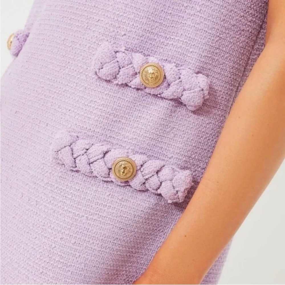 Lilac Tuckernuck Tweed Short Sleeve Dress Sz XL Fits like a sz 14 Misses - Picture 3 of 11